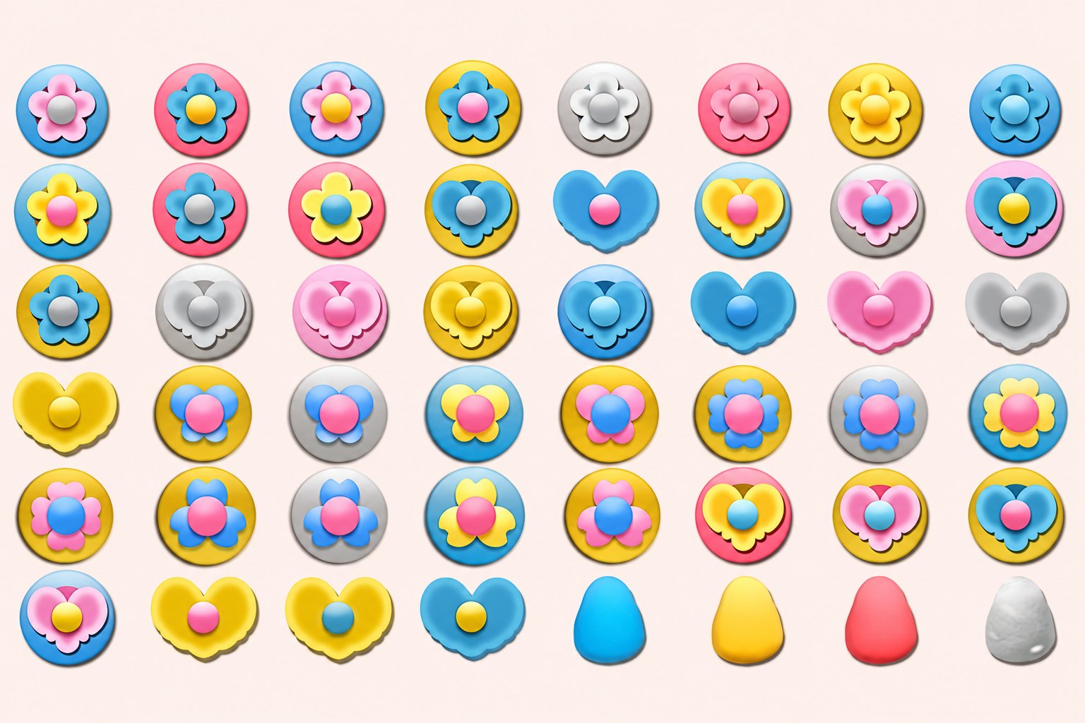 All 48 cotton candy shapes